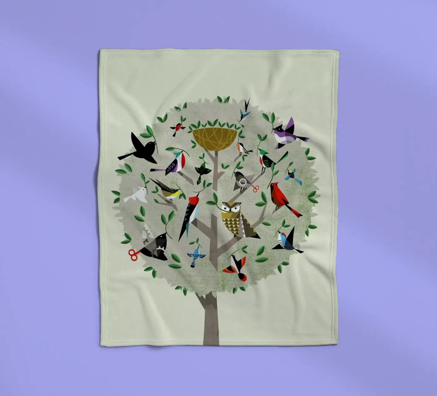 Bird Tree fleecedeken van Pietari Posti