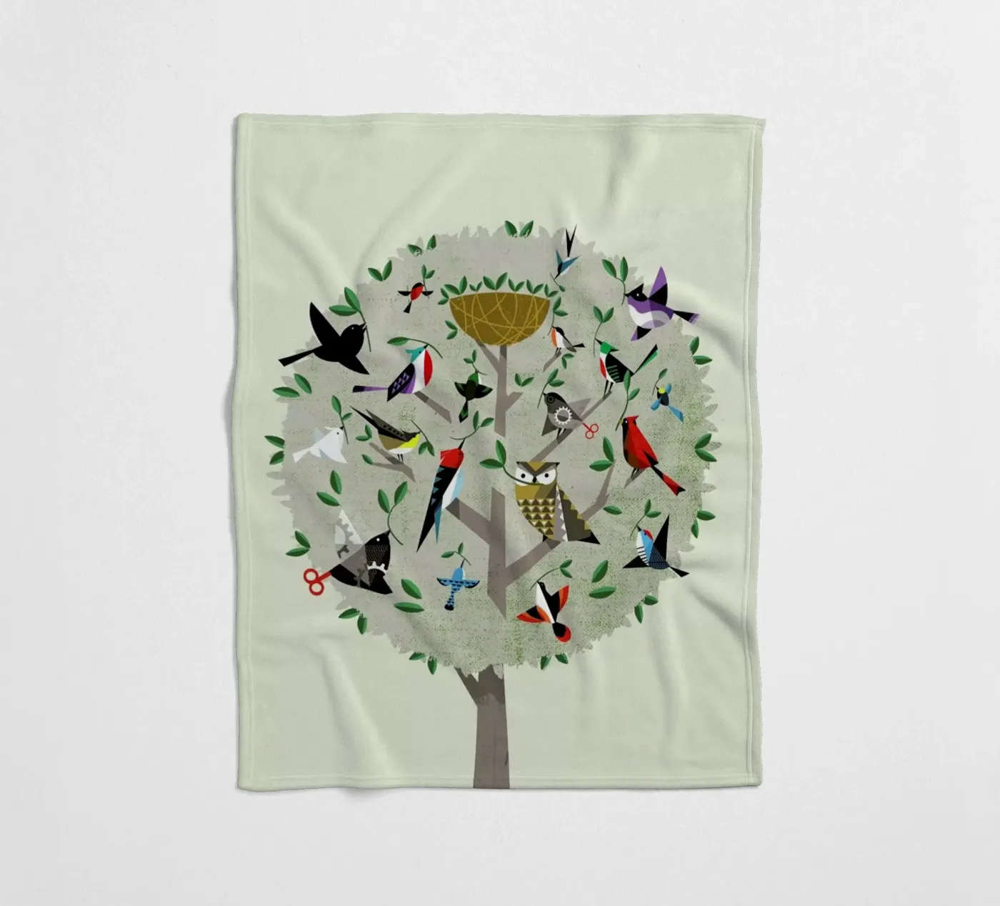 Bird Tree fleecedeken van Pietari Posti
