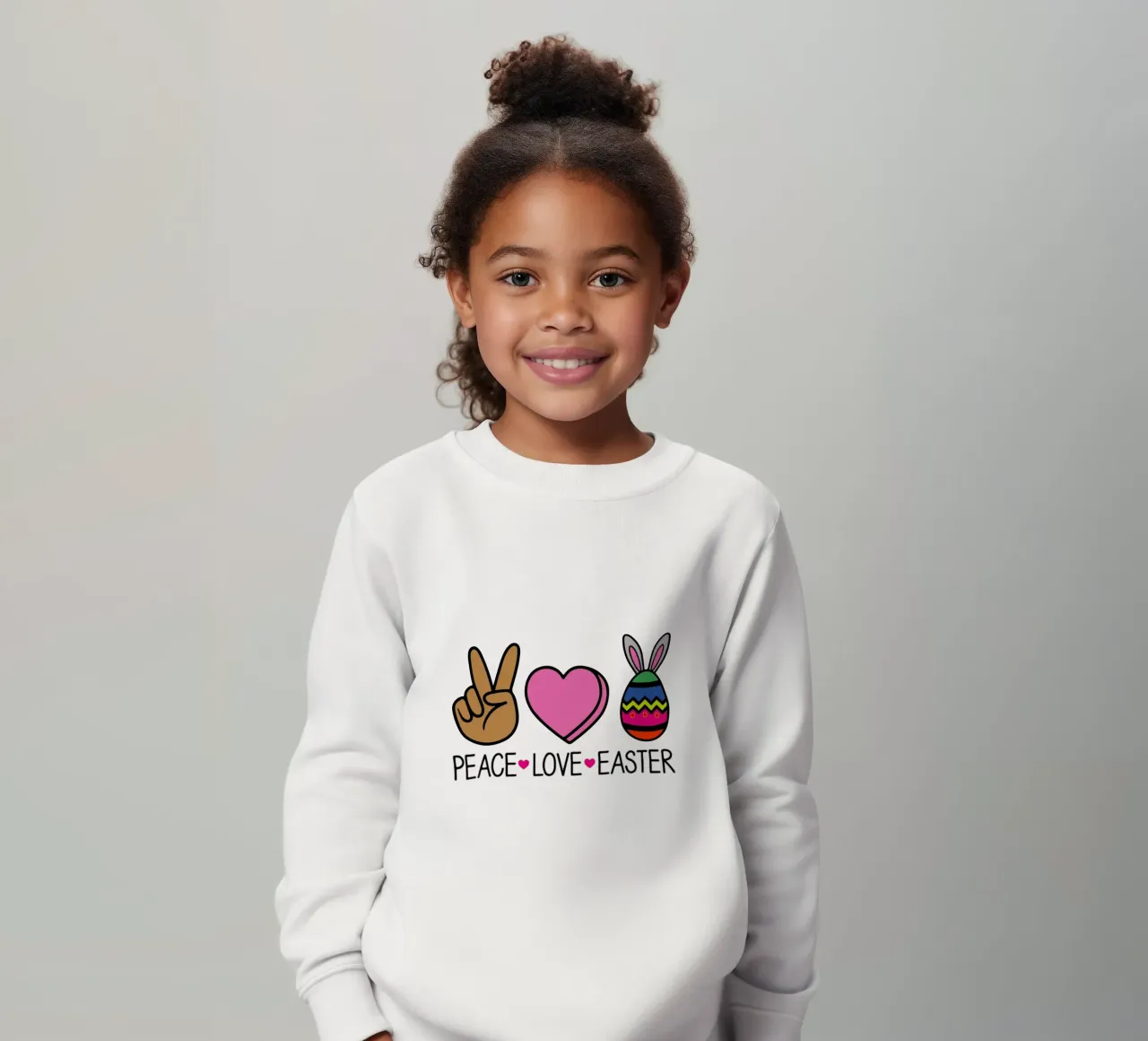 PEACE LOVE EASTER kids sweatshirt by onefeelshop