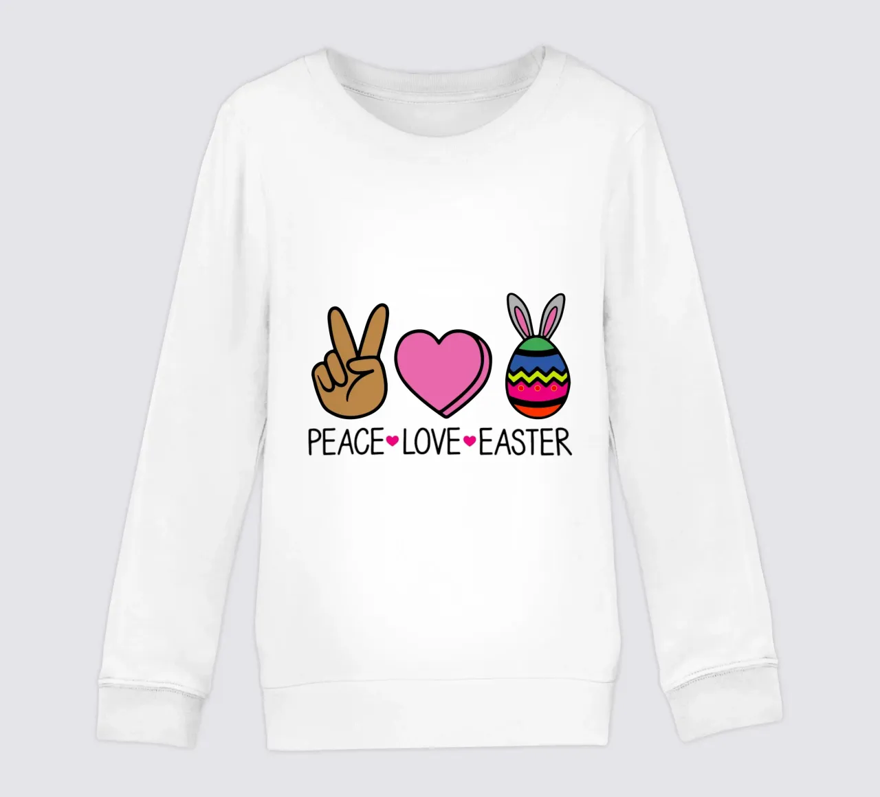PEACE LOVE EASTER kids sweatshirt by onefeelshop