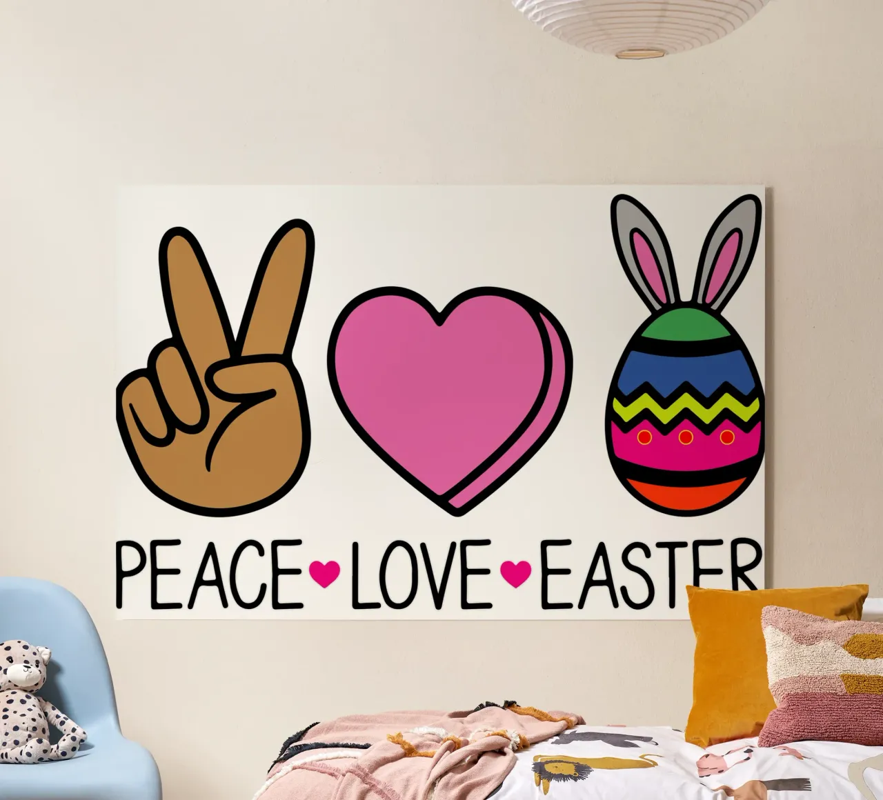 PEACE LOVE EASTER acrylic glass by onefeelshop