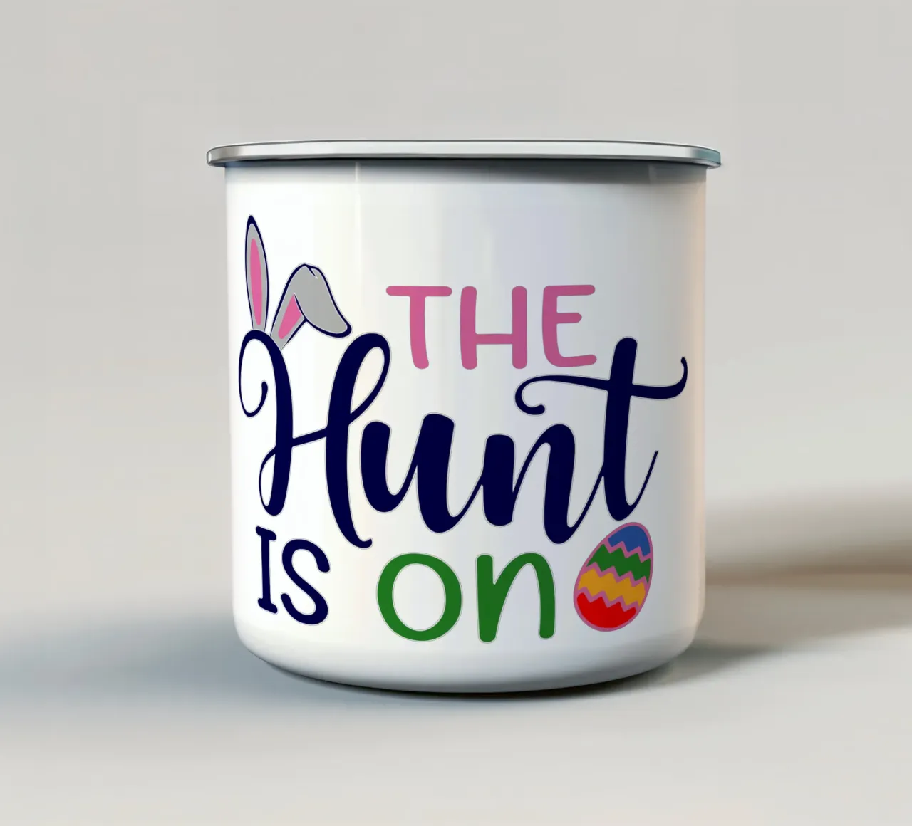 Frohe Ostern die Jagd geht weiter Emaille Tasse von onefeelshop