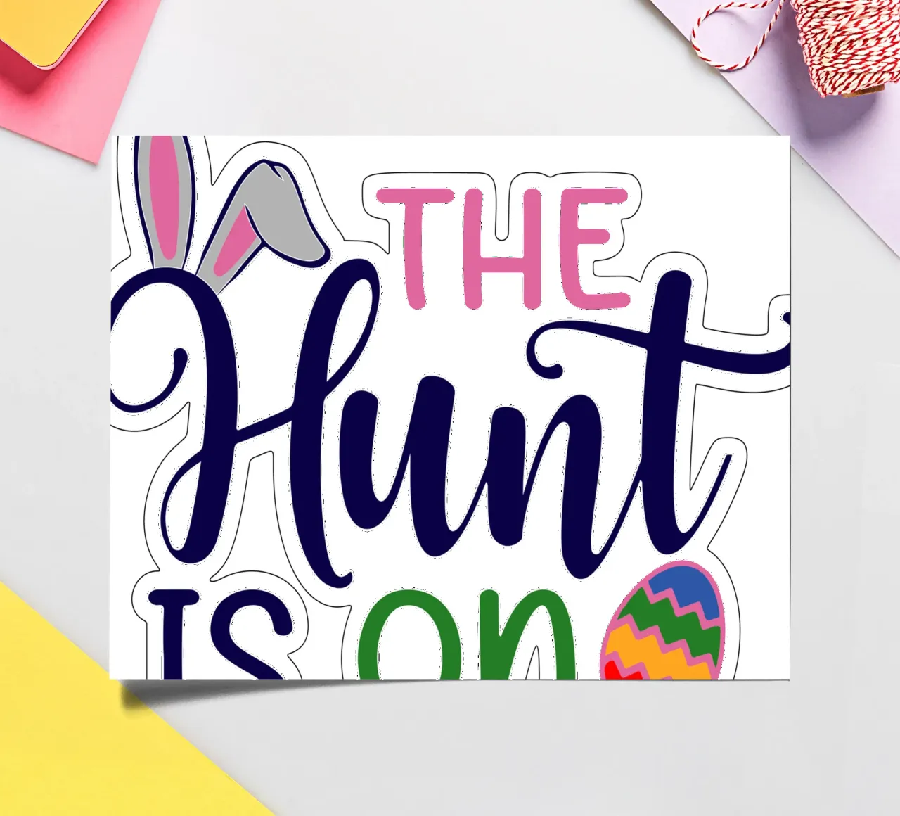 Frohe Ostern die Jagd geht weiter Stickerbogen von onefeelshop