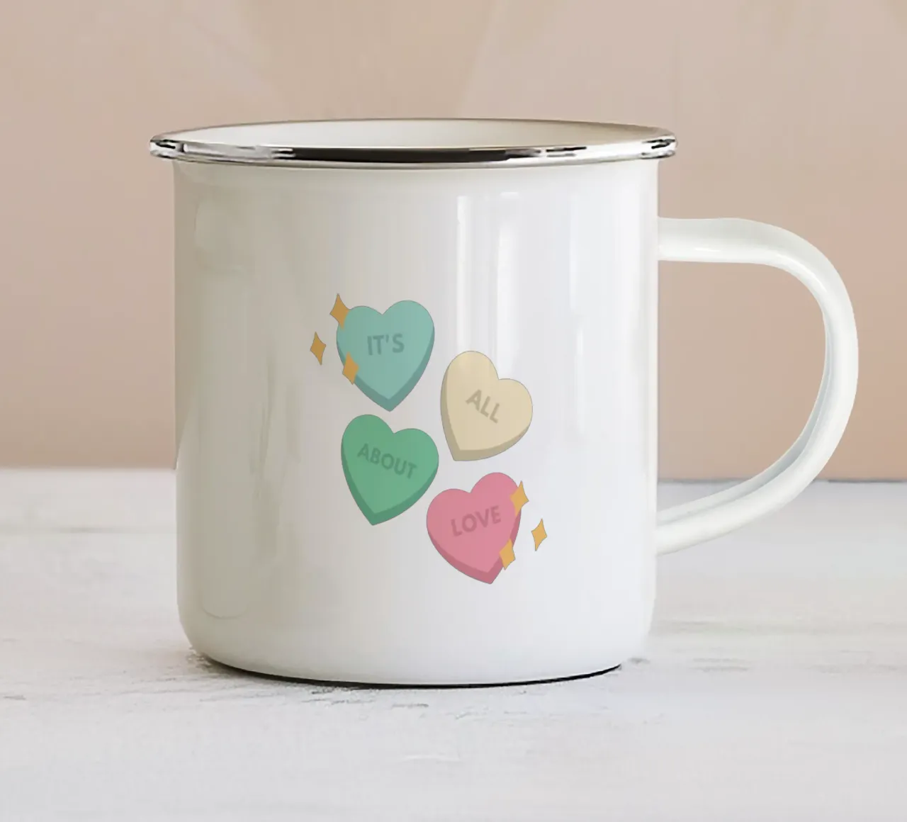 Happy Valentines Day tazza in smalto da Dreamer10