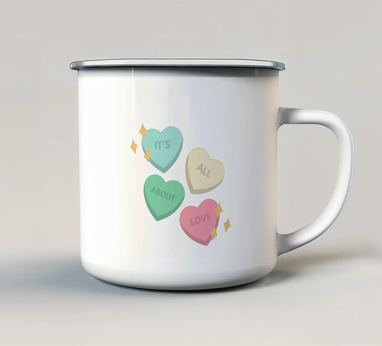 Happy Valentines Day tazza in smalto da Dreamer10