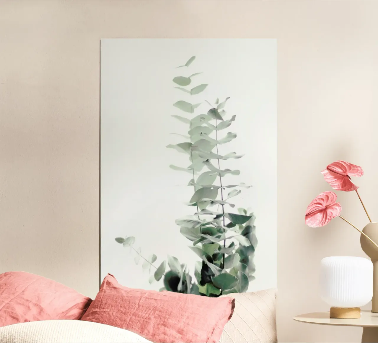Eucalyptus White 2 poster con telaio in alluminio da Monika Strigel