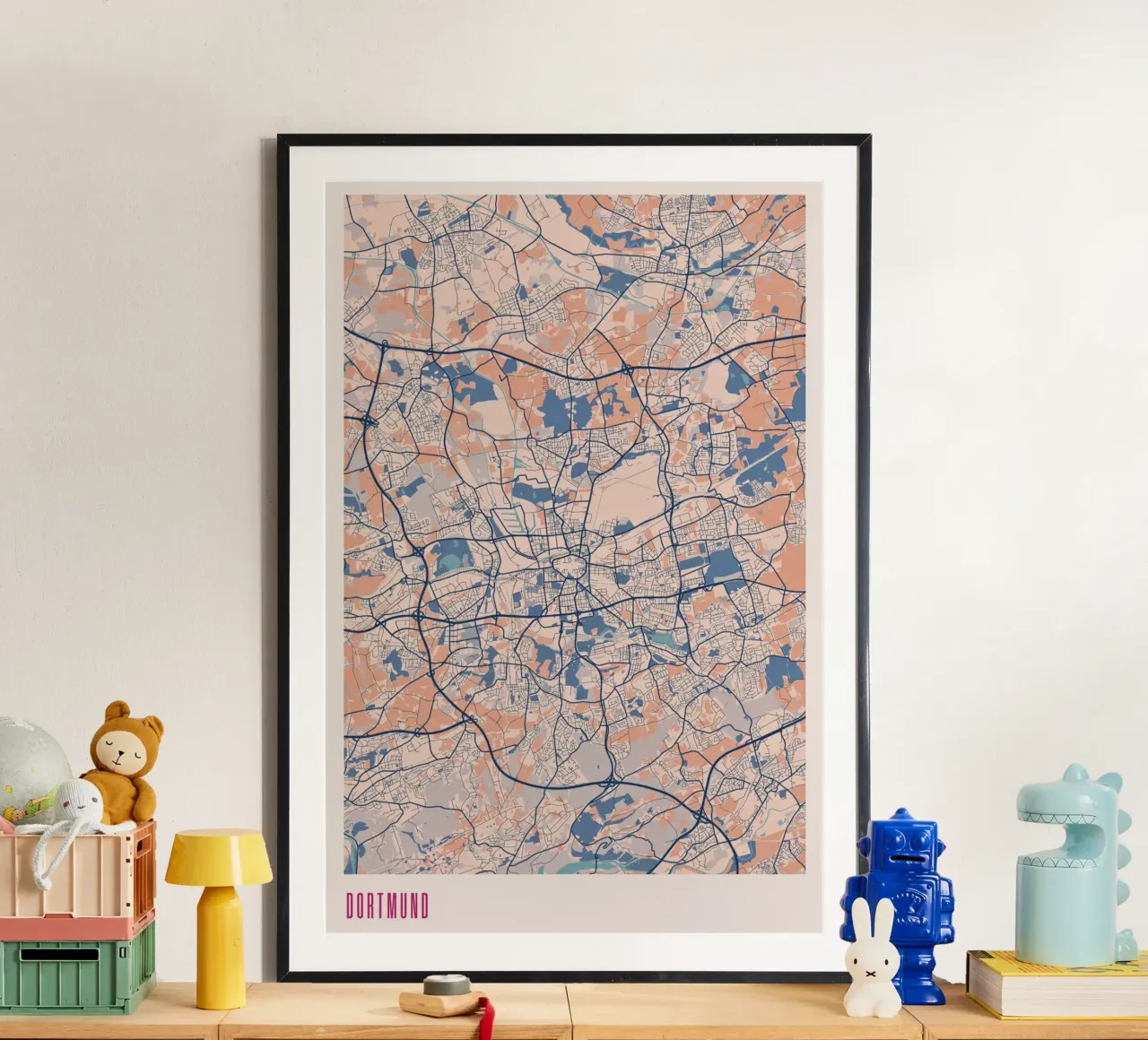 Dortmund - Ruhrpott Design poster con telaio in alluminio da MOOODZART