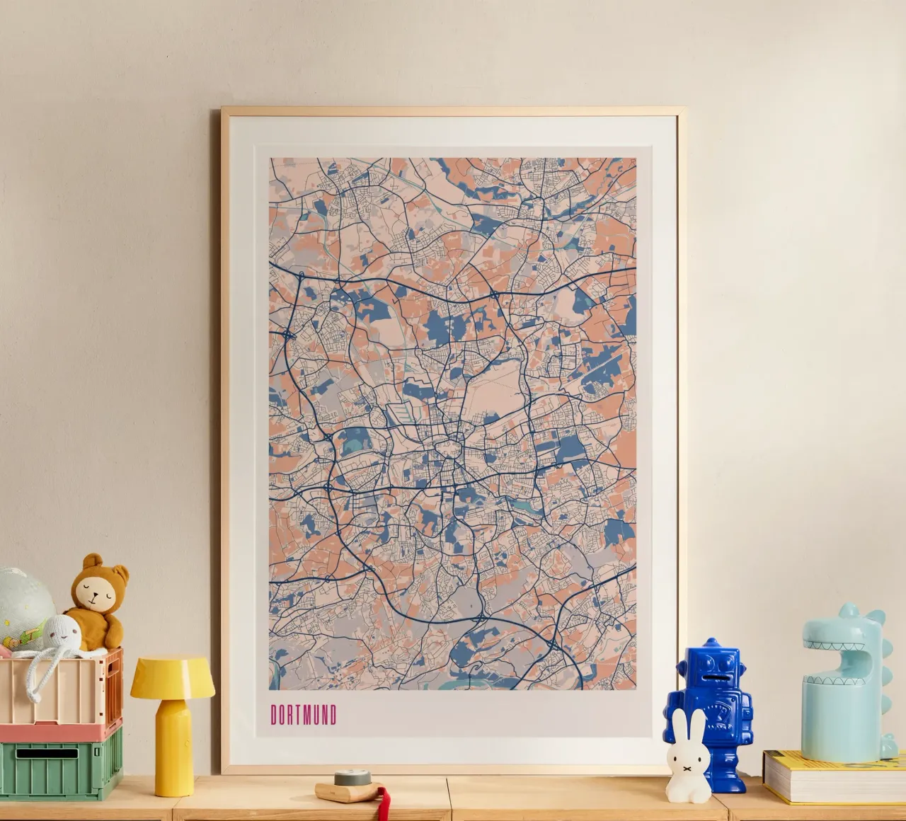 Dortmund - Ruhrpott Design poster con telaio in alluminio da MOOODZART