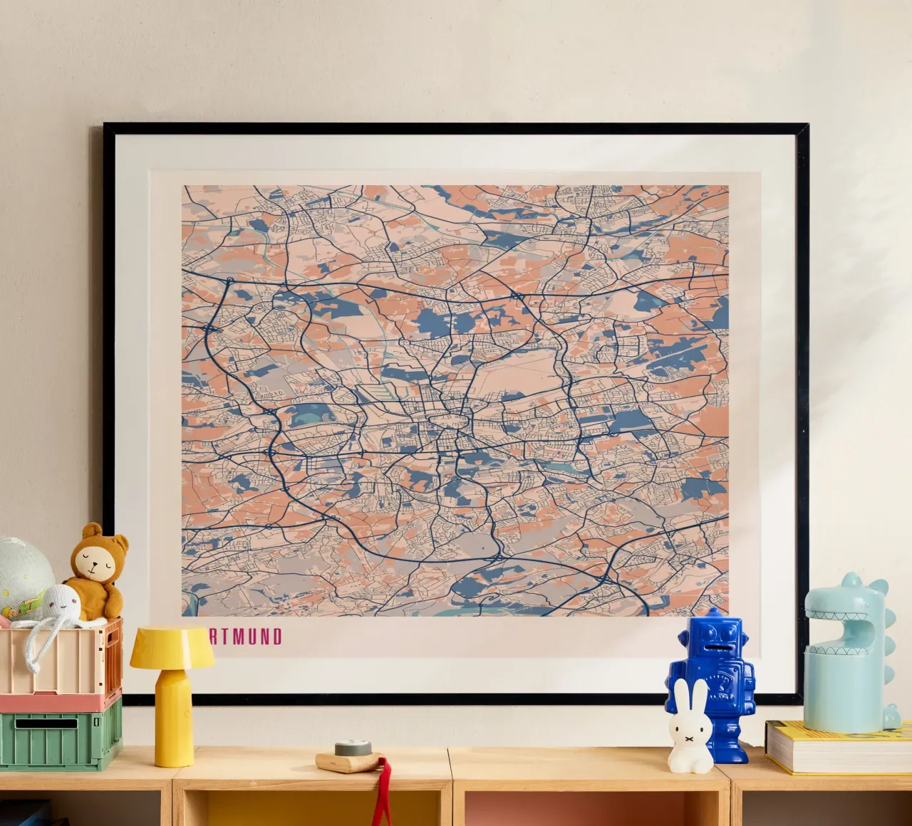 Dortmund - Ruhrpott Design poster con telaio in alluminio da MOOODZART
