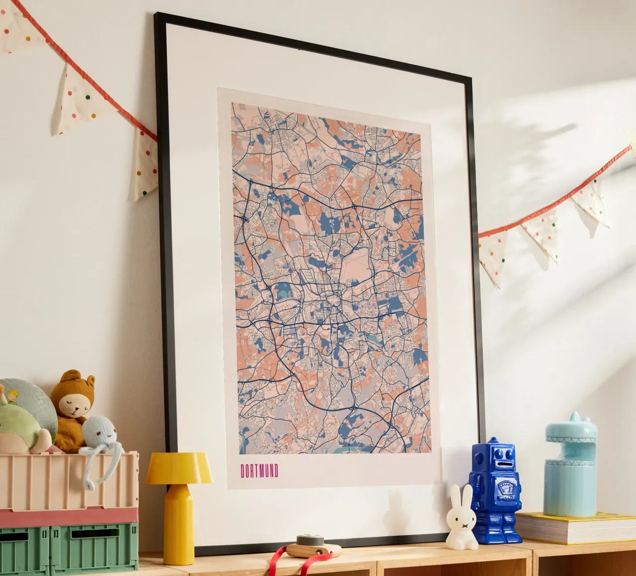 Dortmund - Ruhrpott Design poster con telaio in alluminio da MOOODZART