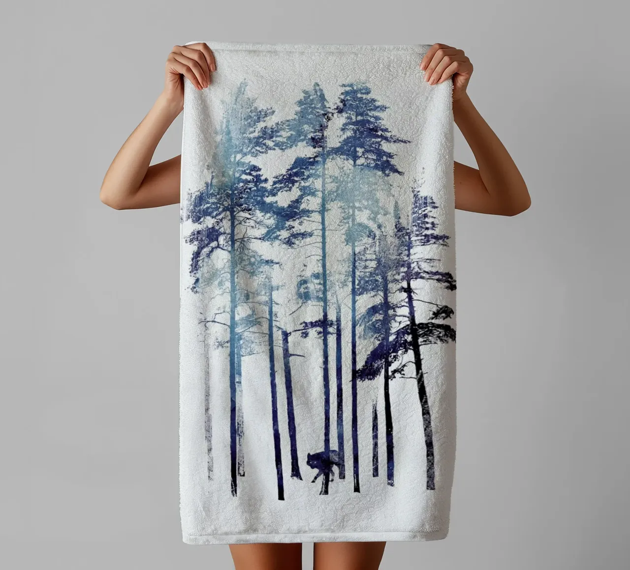 Winter Wolf towel by Róbert Farkas