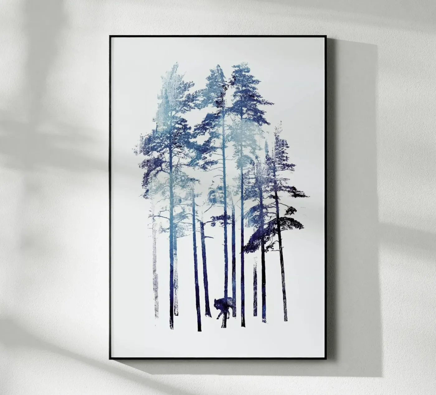 Winter Wolf acryl van Róbert Farkas