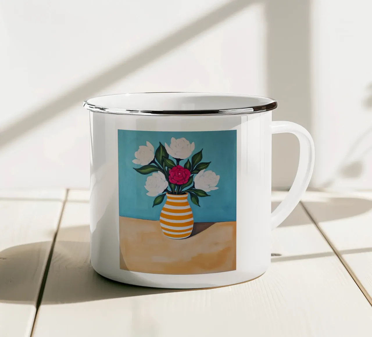 Floral Harmony tazza in smalto da Indigo Rain