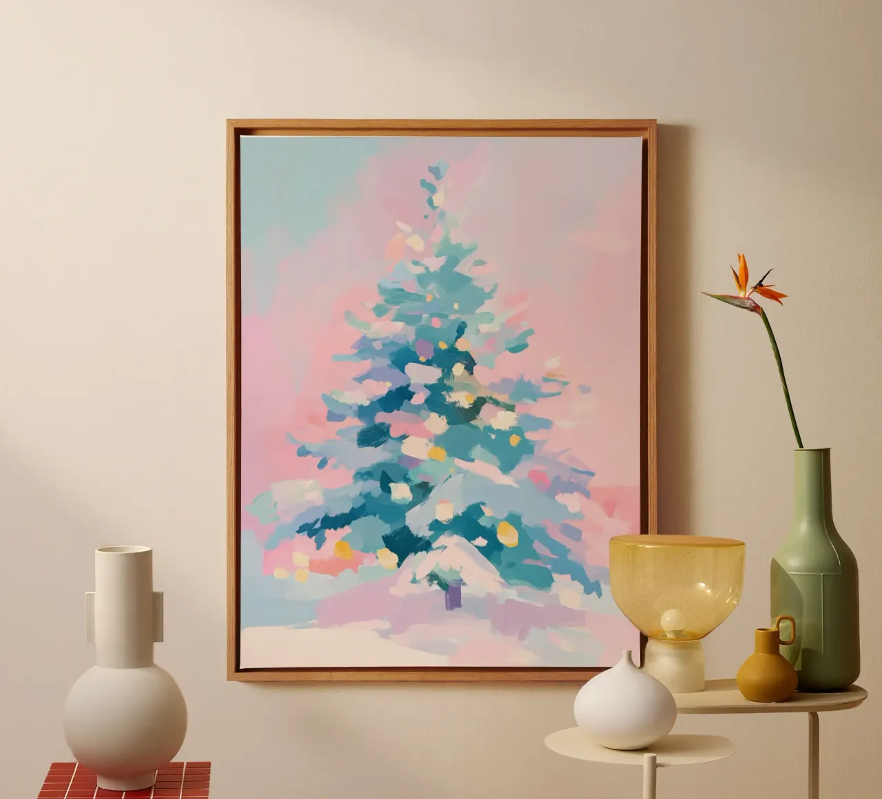 Tender Tones No 4 canvas met Baklijst van treechild