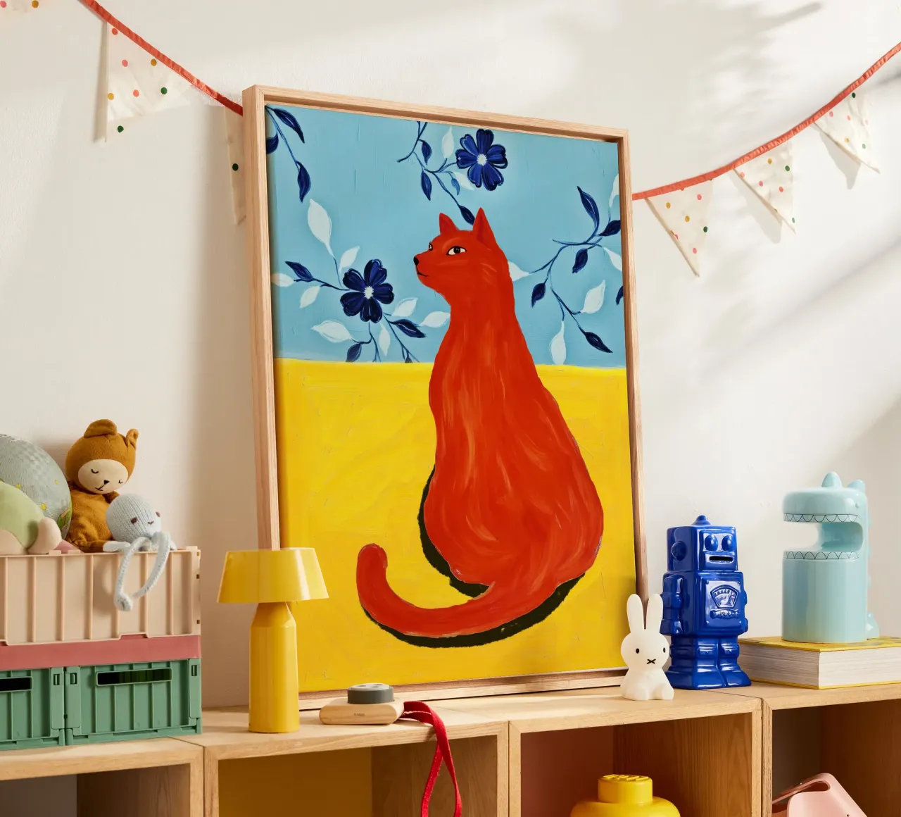 Red Cat tela con Cornice a cassetta da Indigo Rain