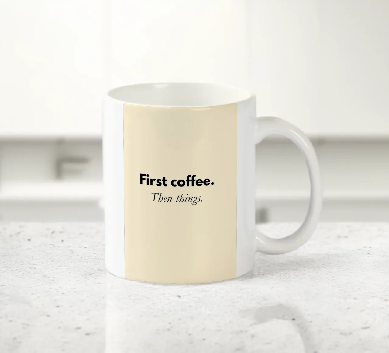 First Coffee, Then Things | Minimalist Coffee Quote Print tazza in ceramica da PrintCessStudio