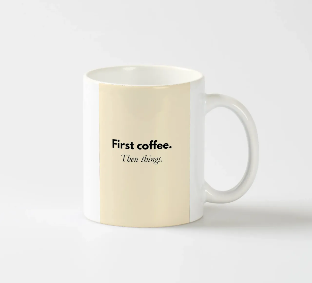 First Coffee, Then Things | Minimalist Coffee Quote Print tazza in ceramica da PrintCessStudio
