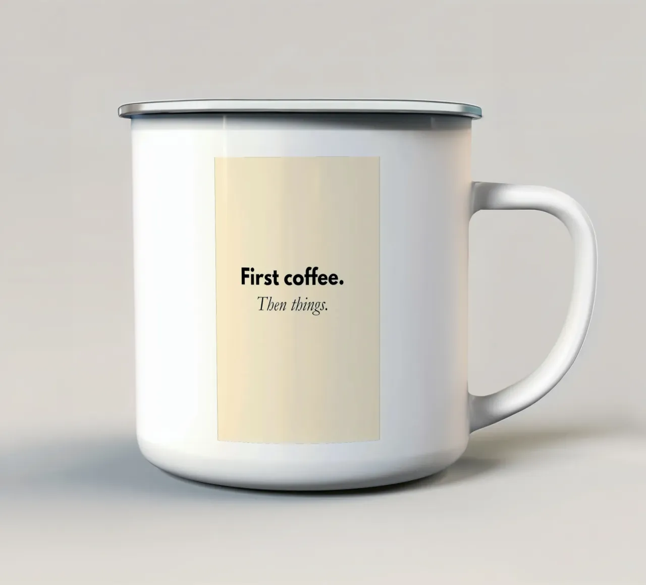First Coffee, Then Things | Minimalist Coffee Quote Print tazza in smalto da PrintCessStudio