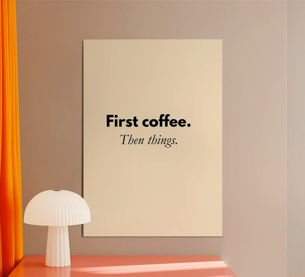 First Coffee, Then Things | Minimalist Coffee Quote Print carta hahnemühle da PrintCessStudio