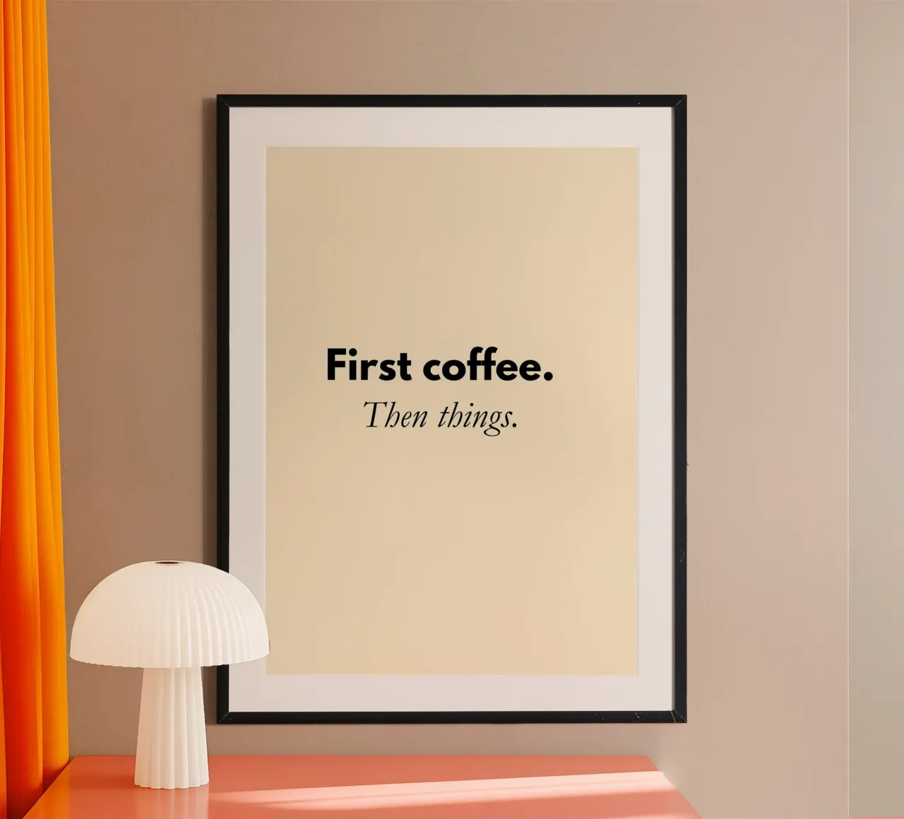 First Coffee, Then Things | Minimalist Coffee Quote Print carta hahnemühle da PrintCessStudio