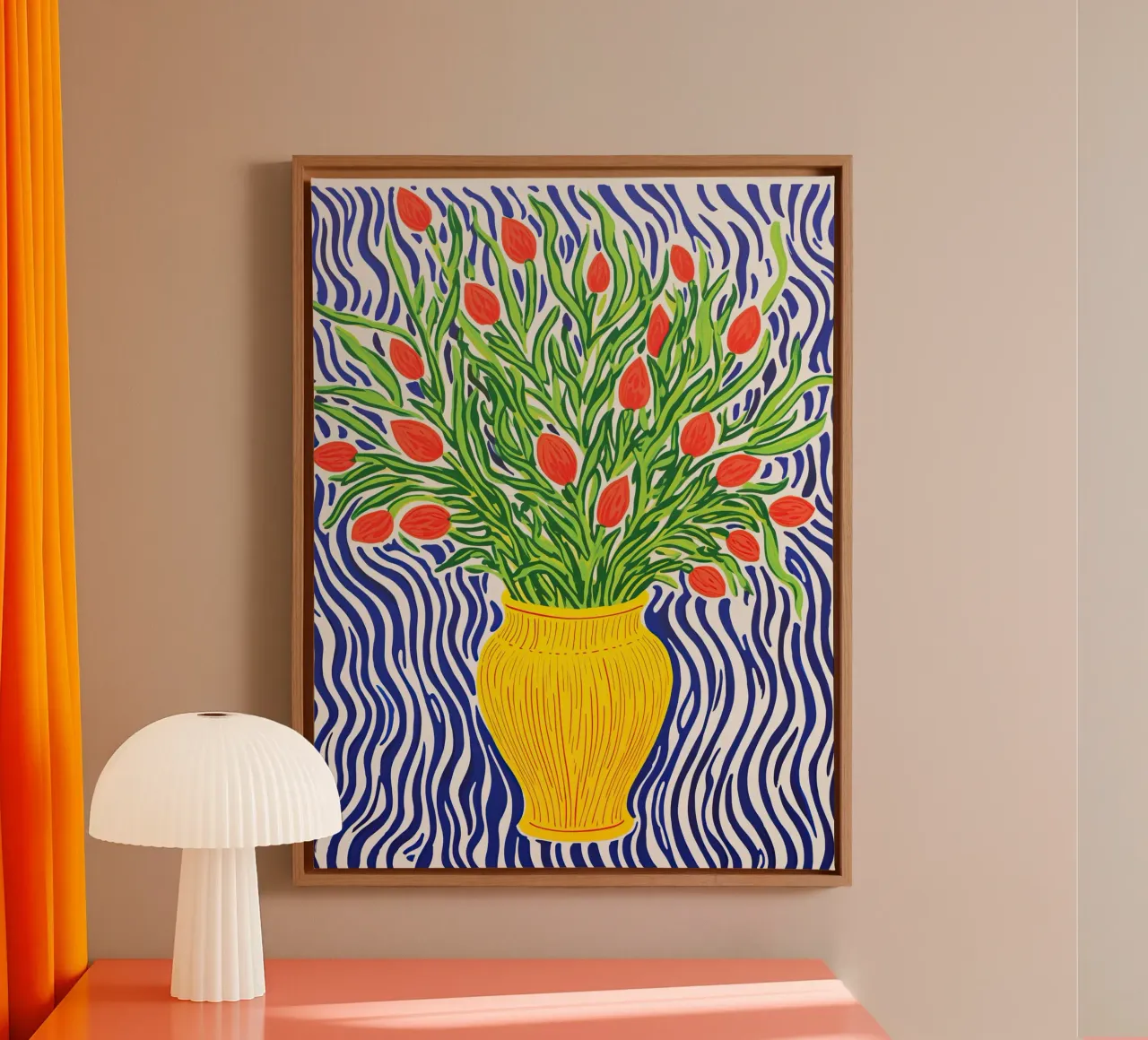 Spring still life with red tulips canvas by Autofocus