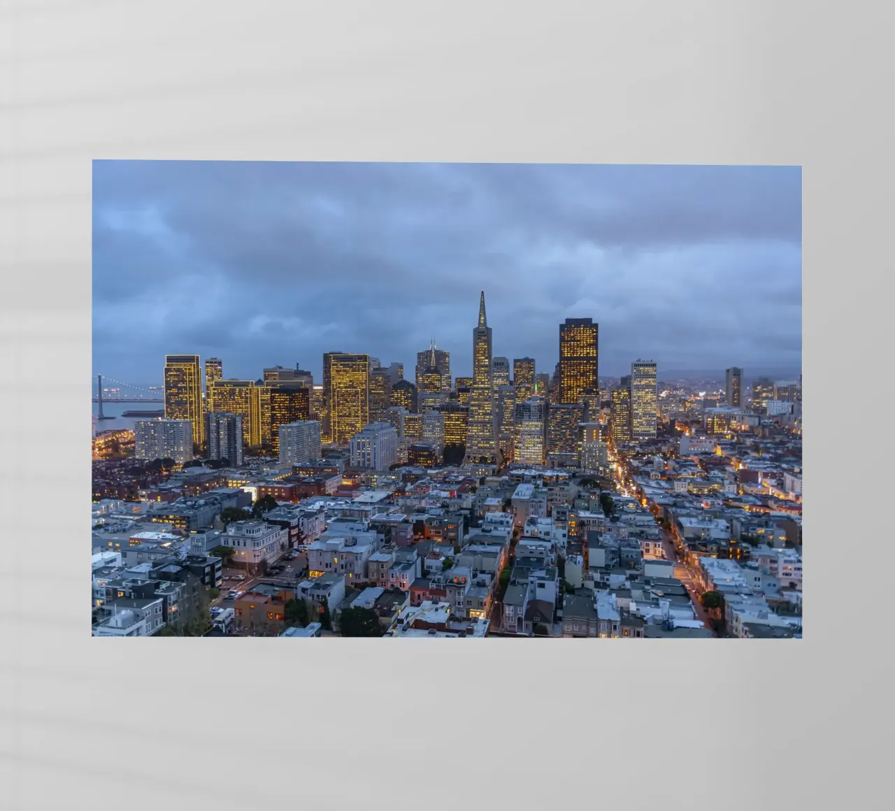 Downtown San Francisco Skyline pellicola backlit da Reisefotografie - Bilder aus aller Welt