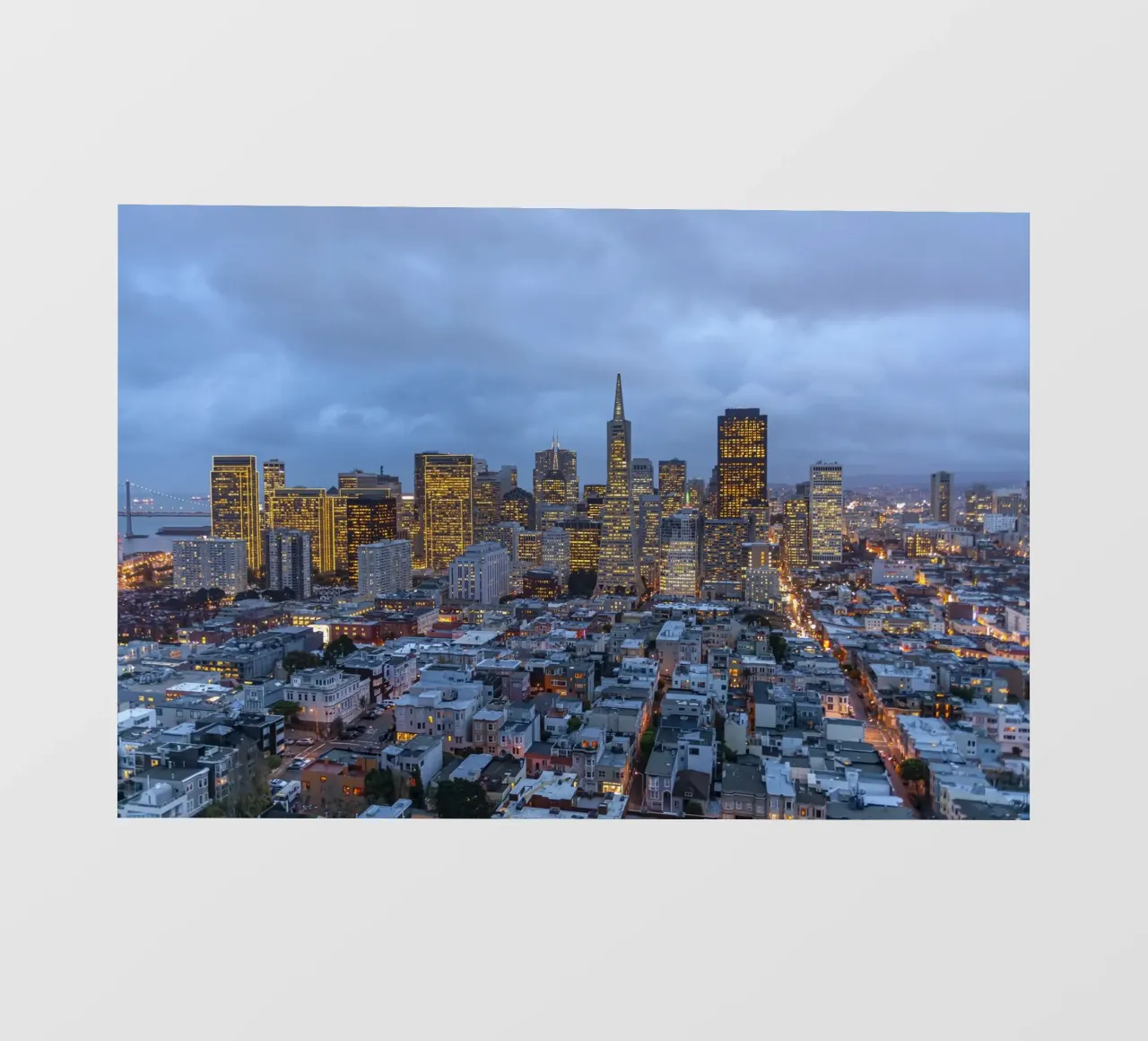 Downtown San Francisco Skyline pellicola backlit da Reisefotografie - Bilder aus aller Welt