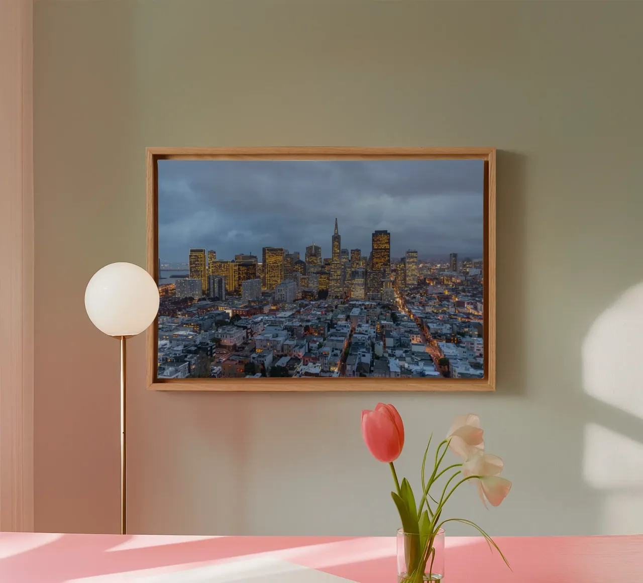 Downtown San Francisco Skyline tela con Cornice a cassetta da Reisefotografie - Bilder aus aller Welt