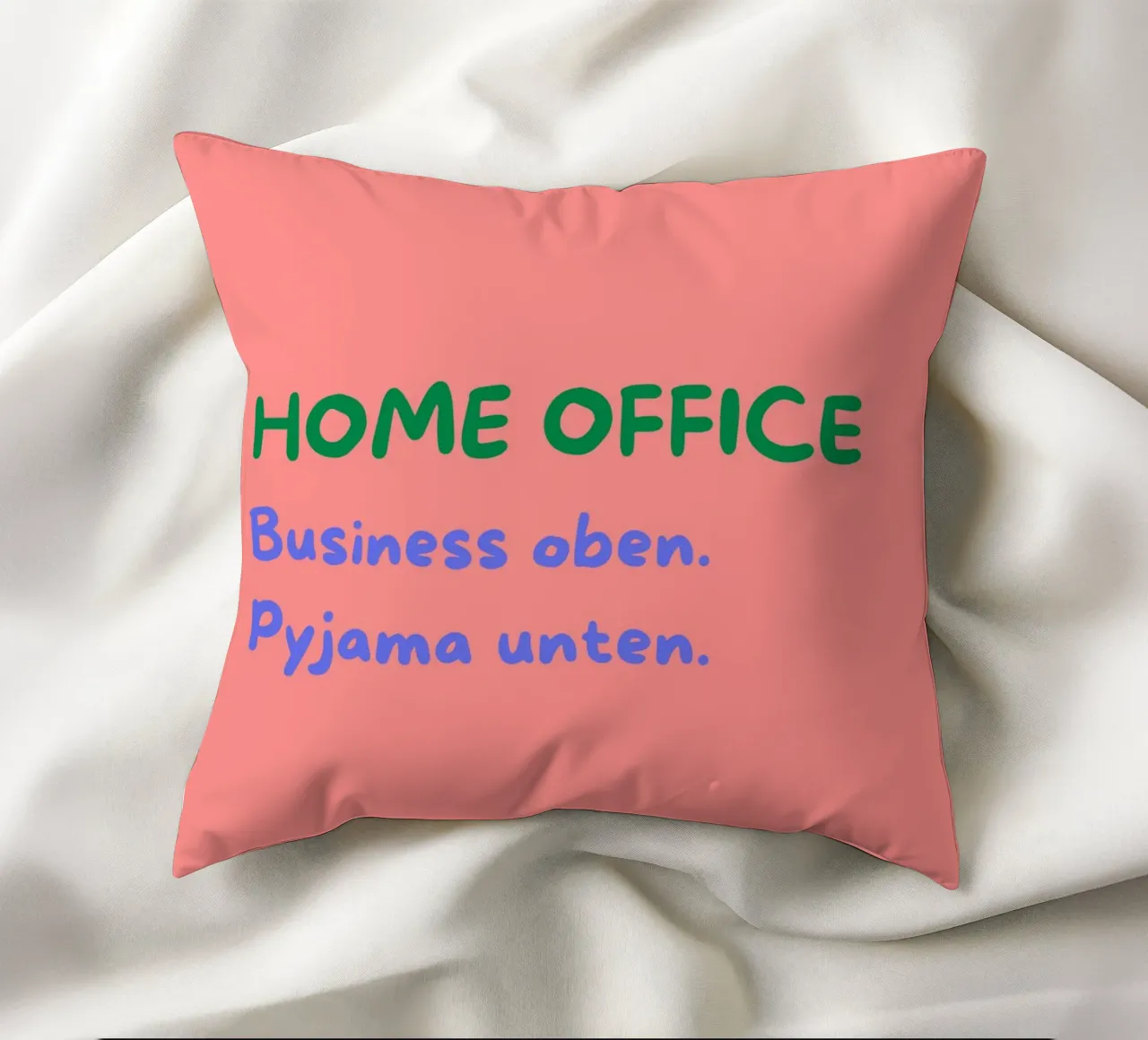 Home Office: Business Oben, Pyjama Unten | Fun Print cuscino da PrintCessStudio