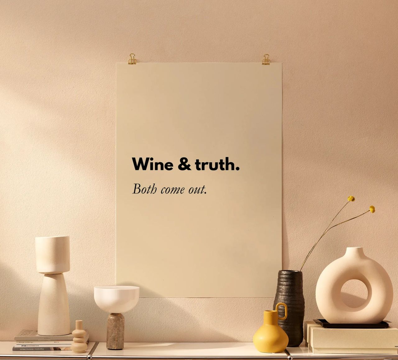 Wine & Truth, Both Come Out | Fun Print carta hahnemühle da PrintCessStudio