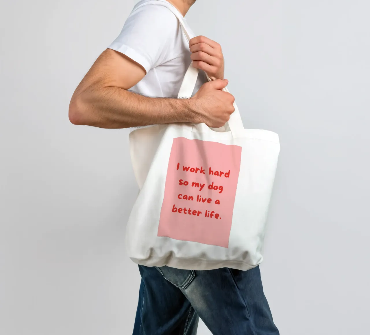 I Work Hard So My Dog Can Have a Better Life | Funny Pet Pri borsa in juta da PrintCessStudio