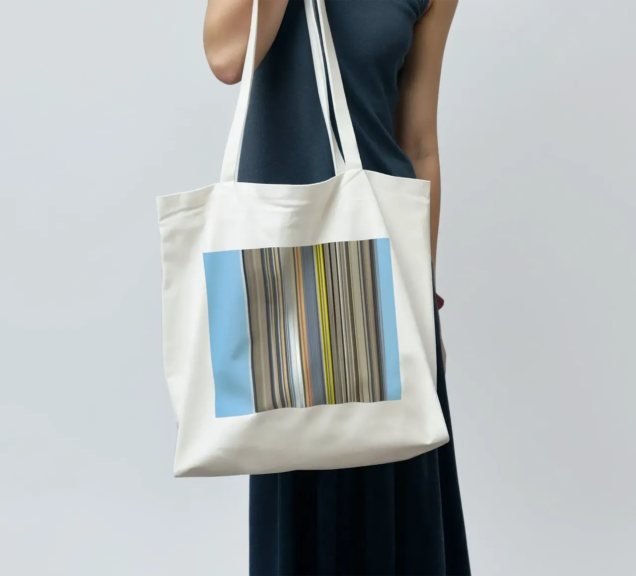 the stripes of the day · blue Jutebeutel von Marko Köppe