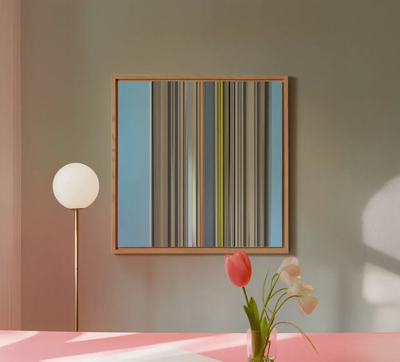 the stripes of the day · blue Alu-Dibond von Marko Köppe