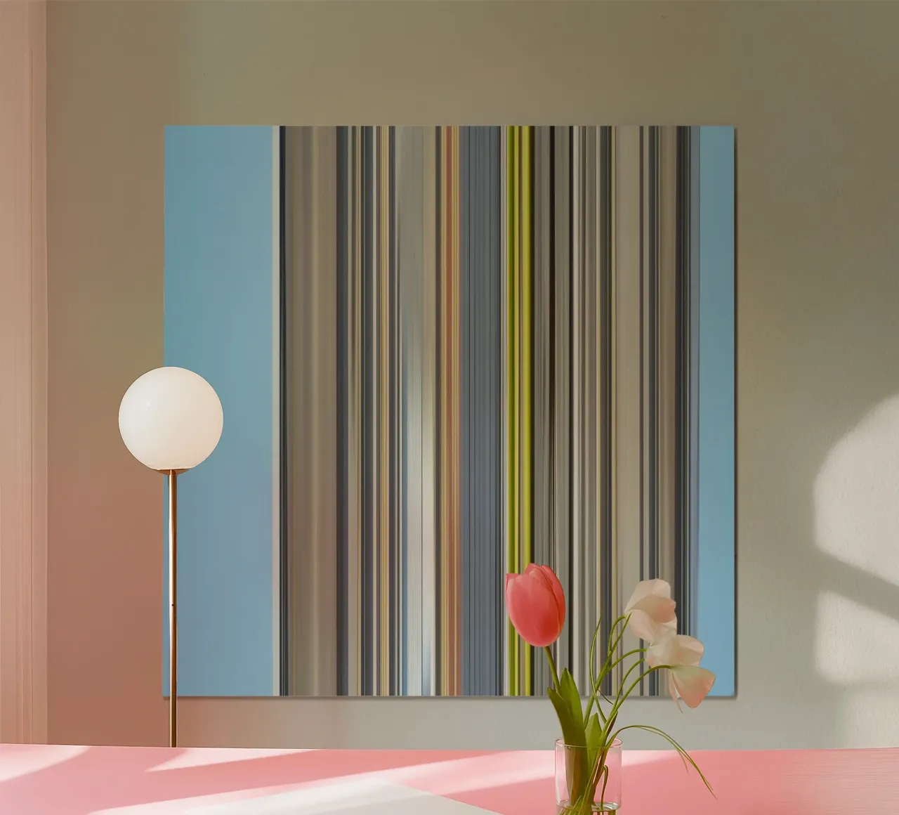 the stripes of the day · blue poster by Marko Köppe