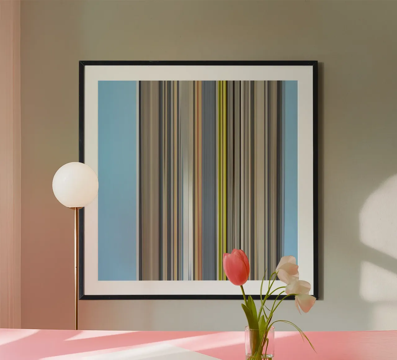 the stripes of the day · blue poster by Marko Köppe