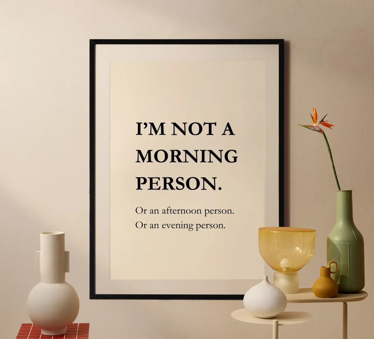 I'm not a morning person | Funny Quote Typography Print carta hahnemühle da PrintCessStudio