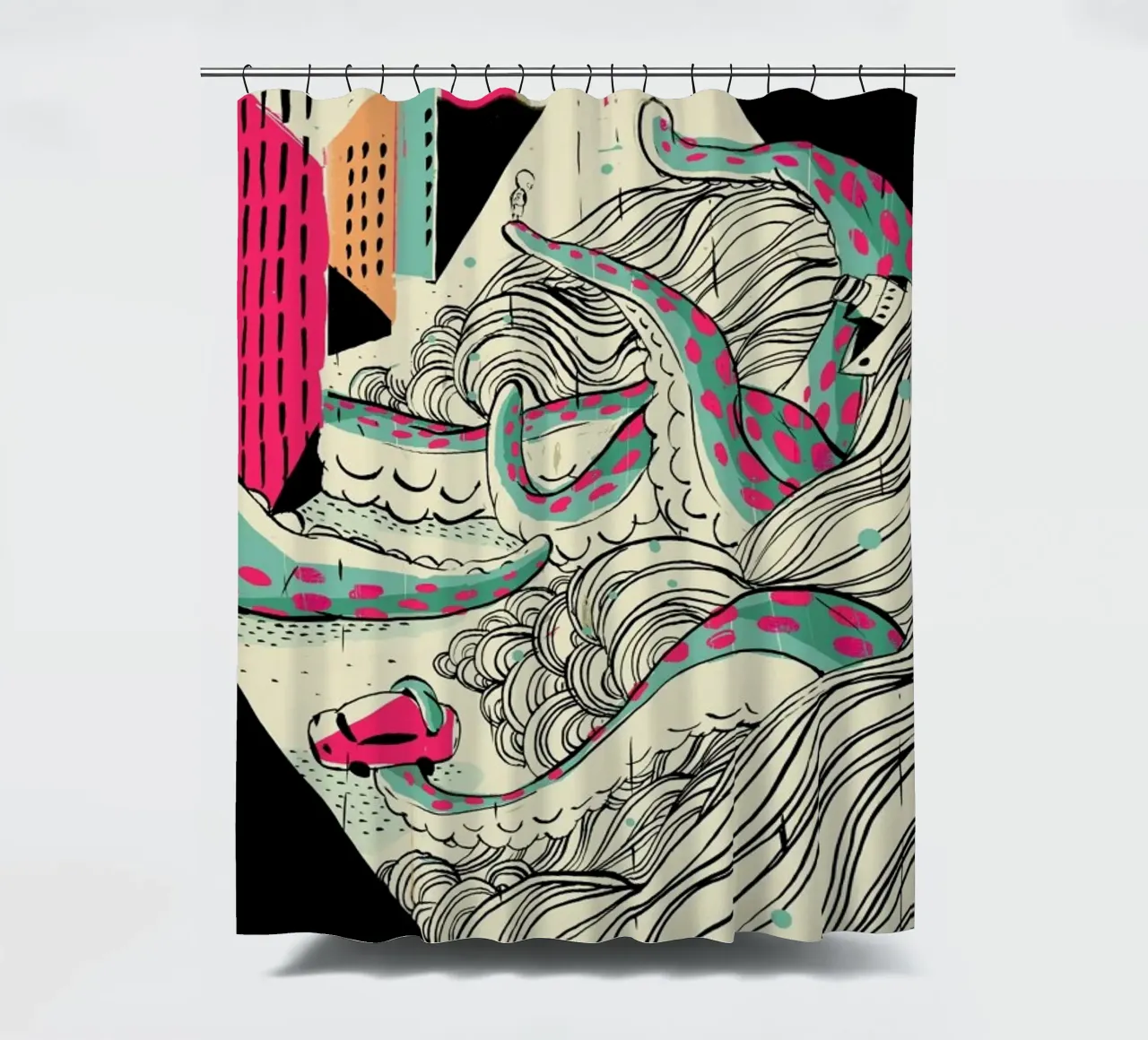 Giants Pulpo shower curtain by Pietari Posti