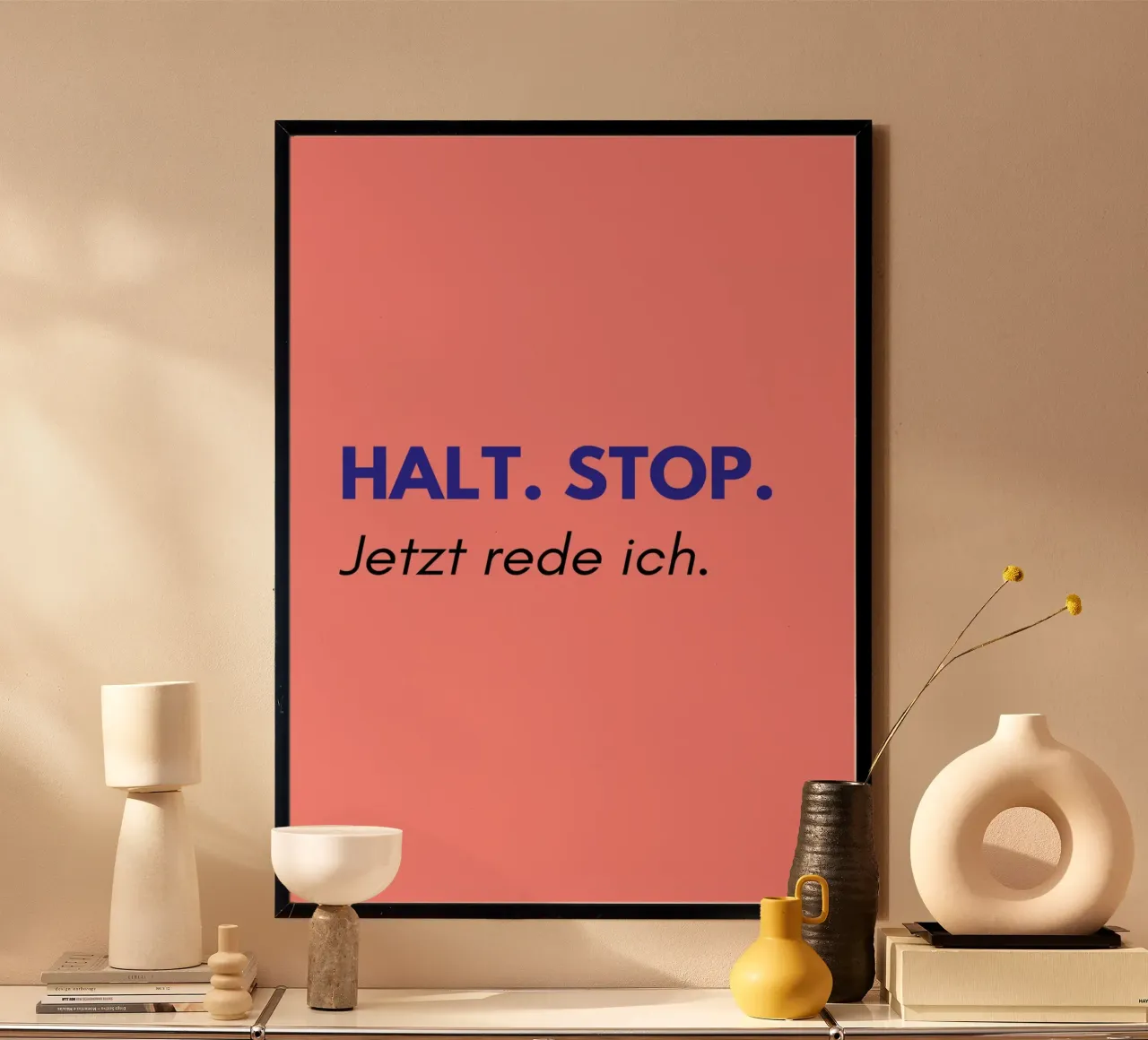 Halt. Stop. Jetzt rede ich. | Lustiger Spruch Print carta hahnemühle da PrintCessStudio