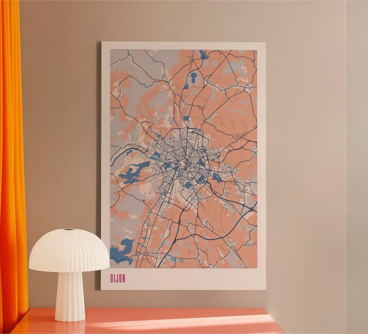 Dijon Ontwerp Kaart canvas met Baklijst van MOOODZART