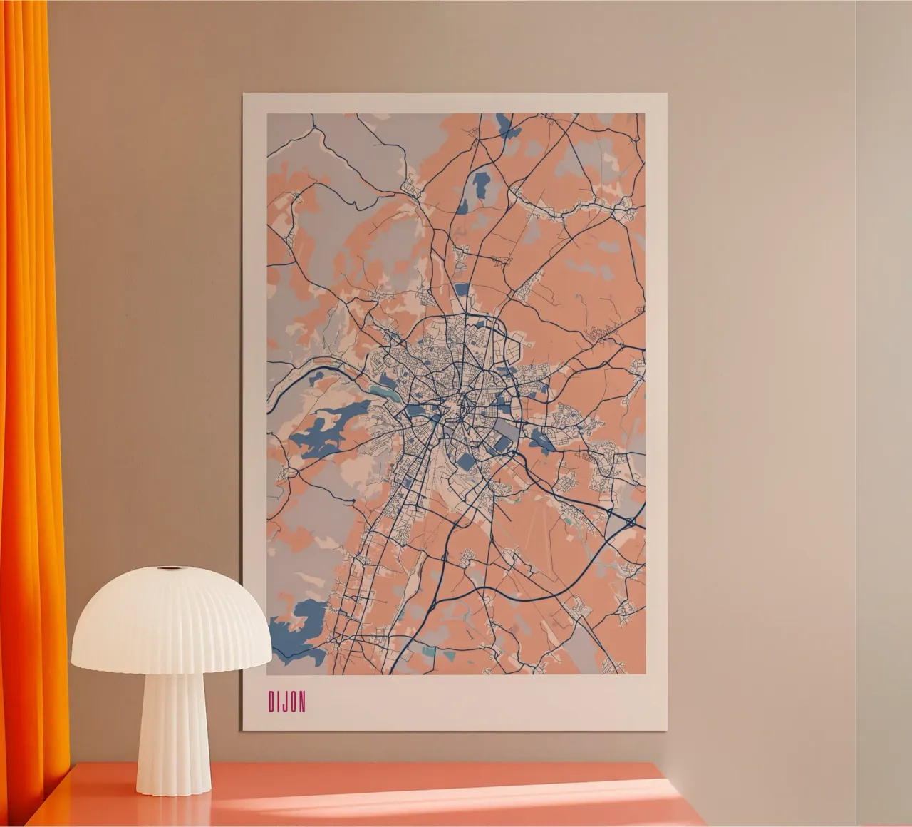 Dijon Design Mappa poster con telaio in legno da MOOODZART