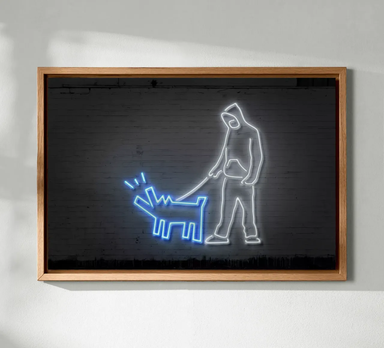 Haring Dog canvas with Floater frame by Octavian
