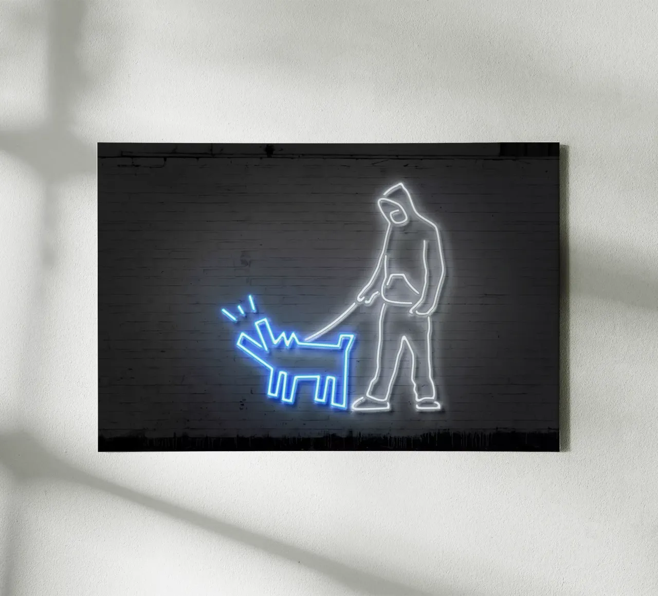 Haring Dog canvas with Floater frame by Octavian