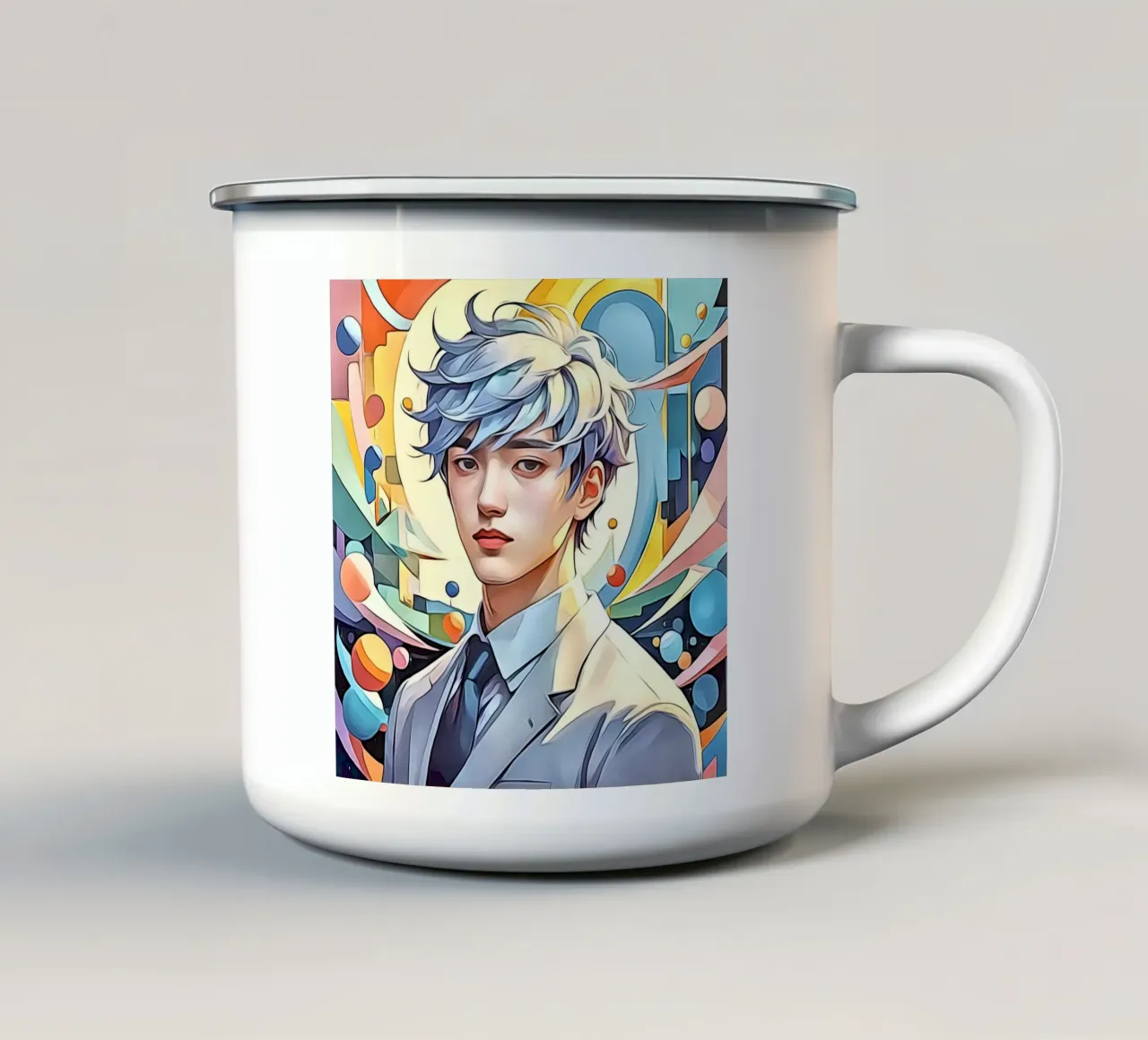 Ritratto in pastello #2 tazza in smalto da ZAMART - PopArt