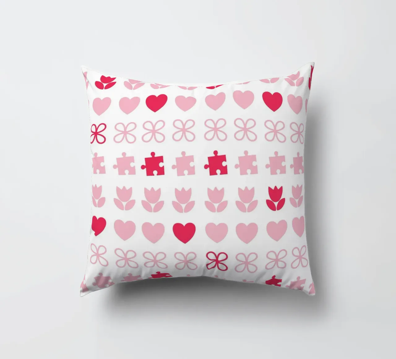 Design San Valentino, design. Colore rosa e simboli d'amore cuscino da CreatedbySon