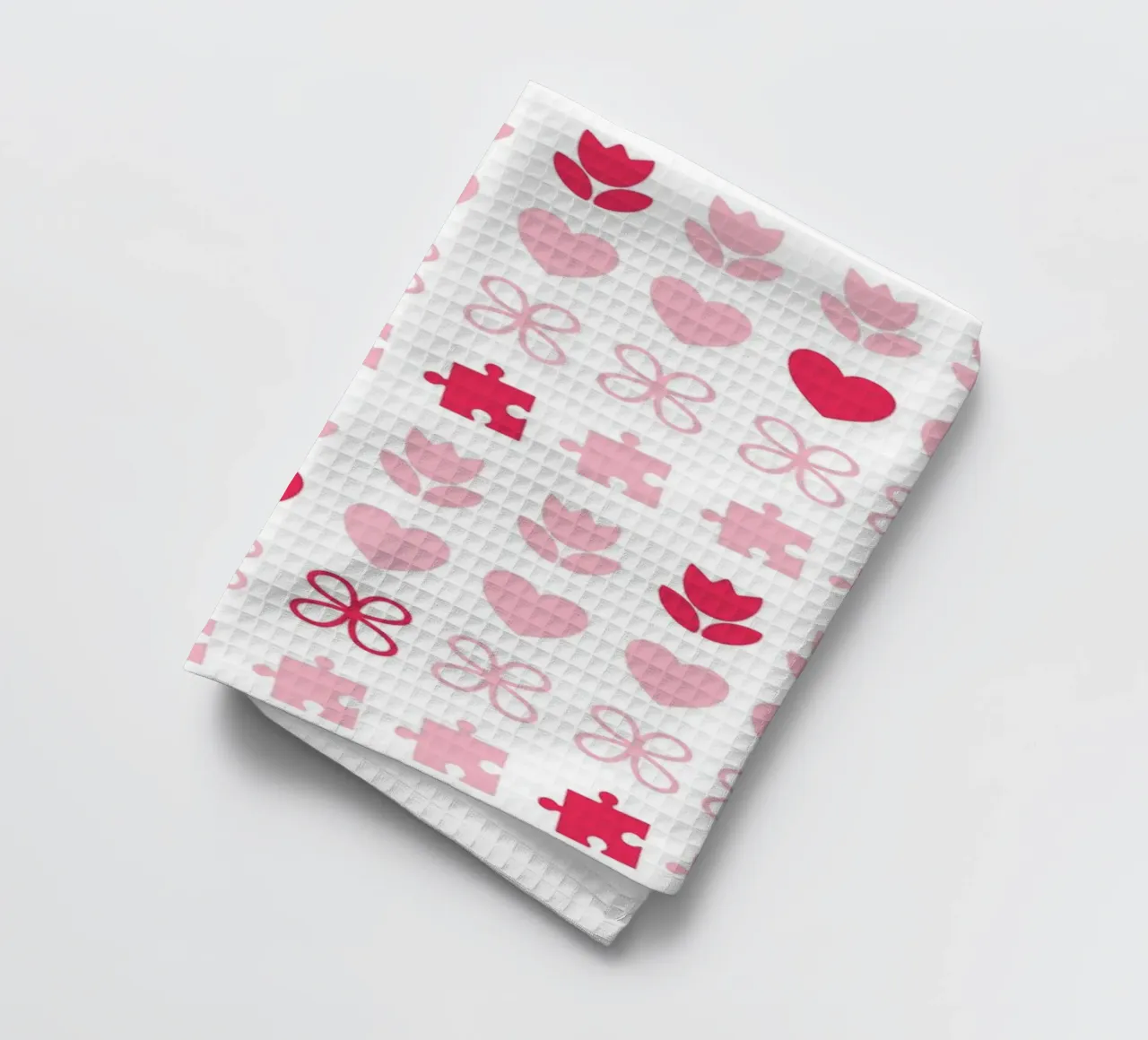 Design San Valentino, design. Colore rosa e simboli d'amore canovaccio da cucina da CreatedbySon