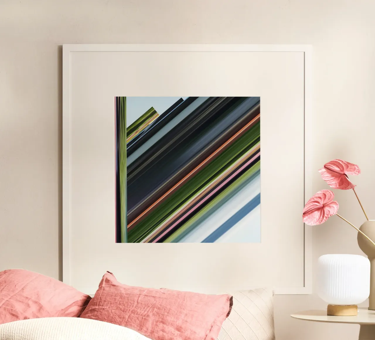 the stripes of the day · diagonale poster con telaio in alluminio da Marko Köppe