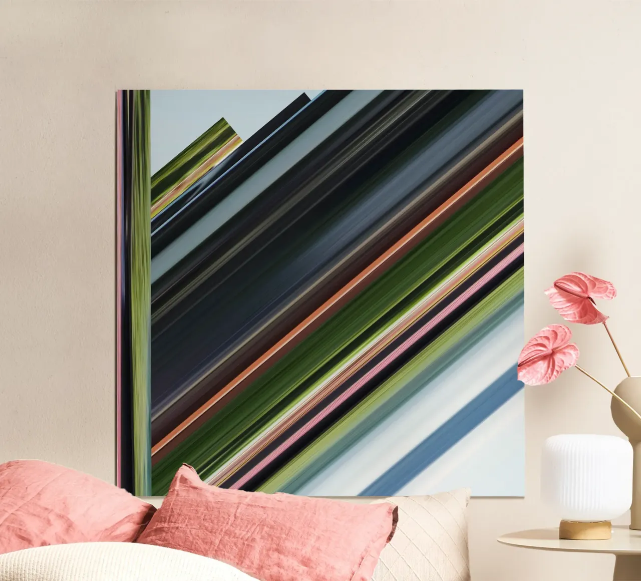 the stripes of the day · diagonale poster con telaio in alluminio da Marko Köppe