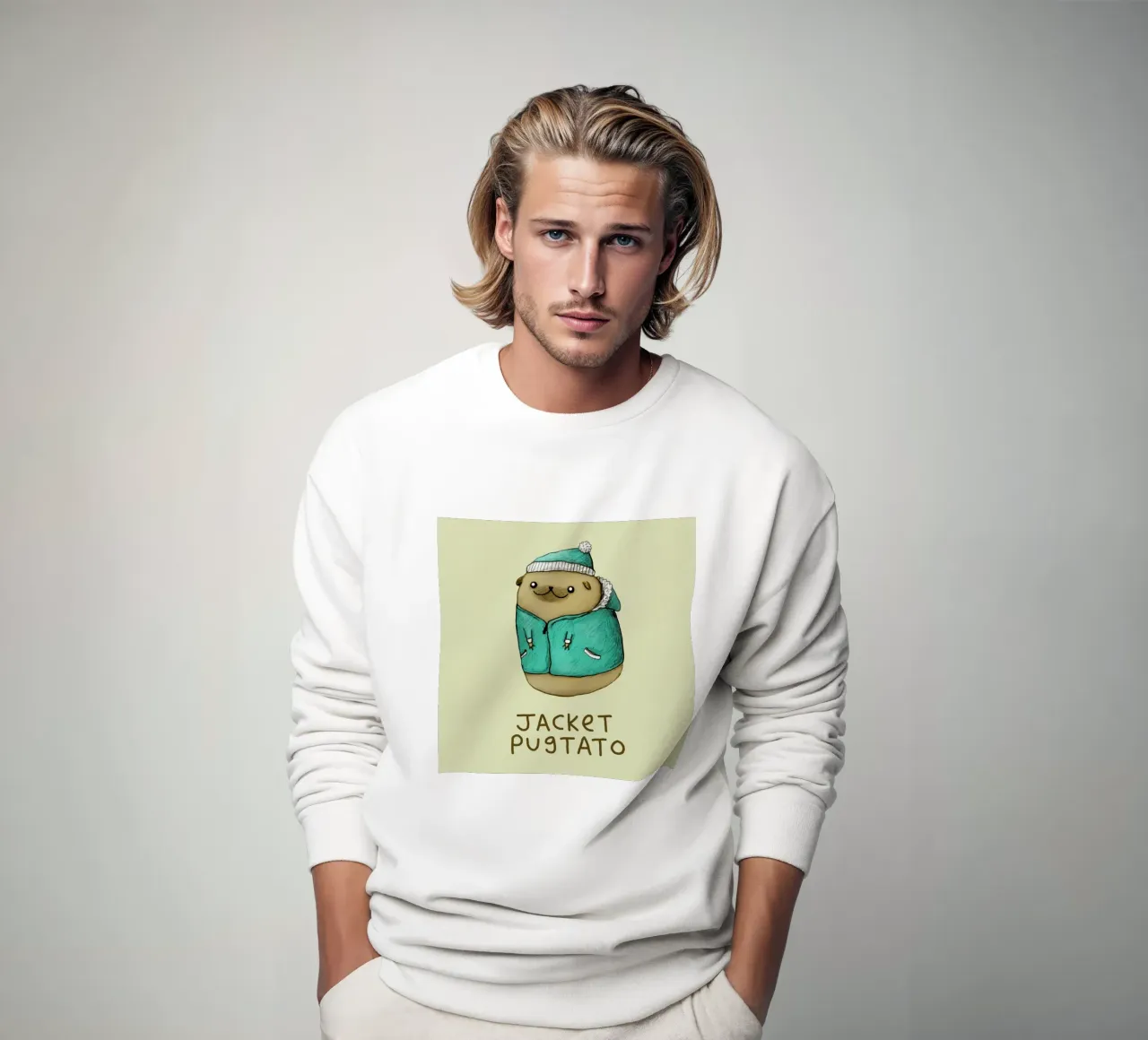 Jacket Pugtato sweatshirt by Sophie Corrigan