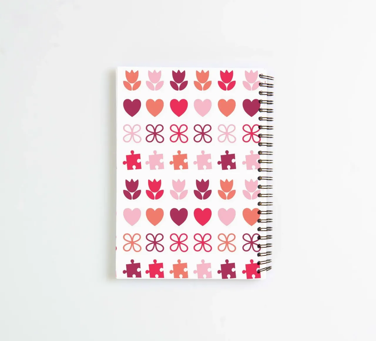 Valentine's Day design. Purple, pink colours, love symbols spiral notebook by CreatedbySon