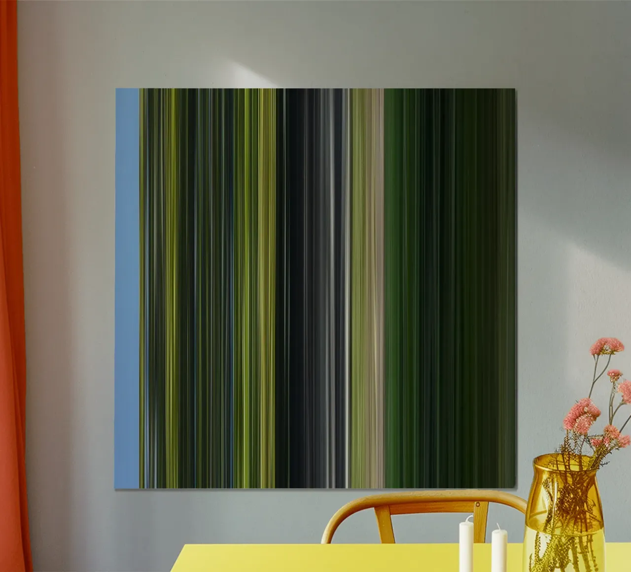the stripes of the day · green poster con telaio in plastica da Marko Köppe